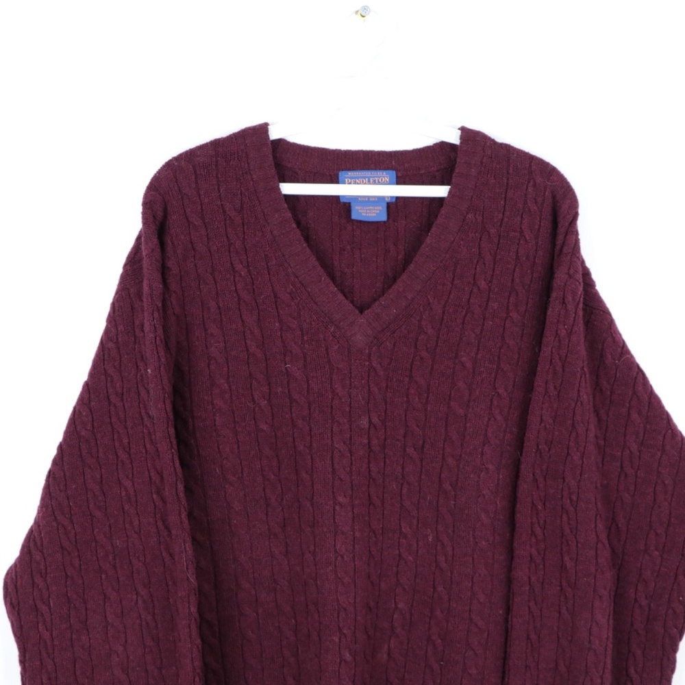 Pendleton Mens Large Virgin Wool V Neck Sweater - image 2